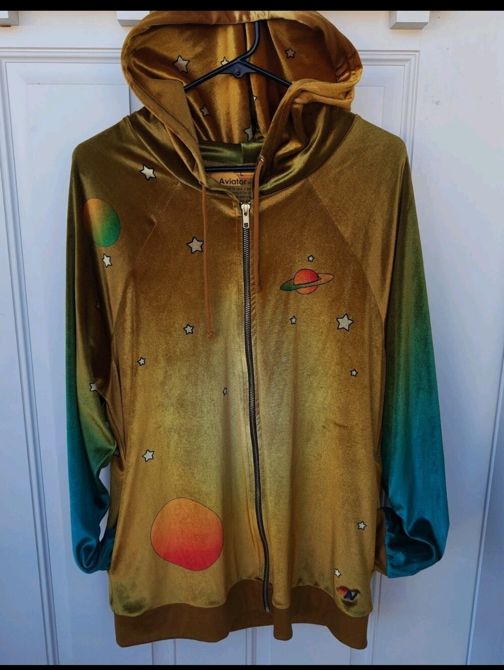 Aviator Nation velvet celestial hoodie oversized L - Picture 4 of 11